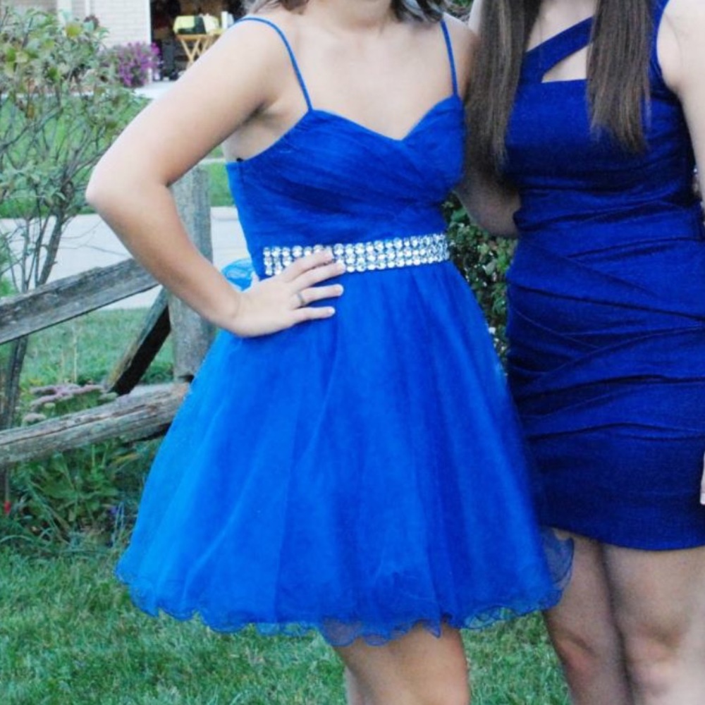 Royal Blue Tool Bedazzled Homecoming Dress / Prom